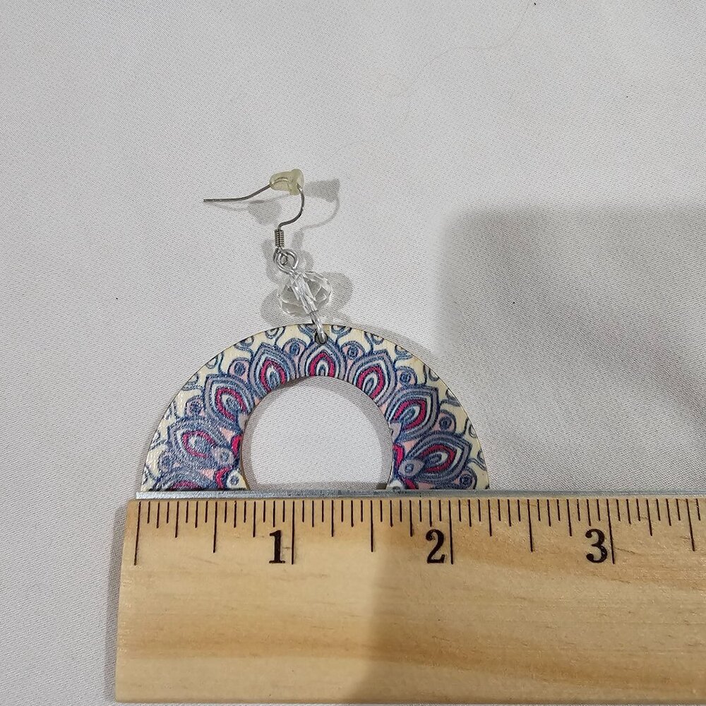 Wooden Mandala‎ Earrings - Picture 3 of 4